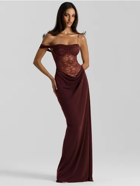 María - Vestido Largo de Encaje